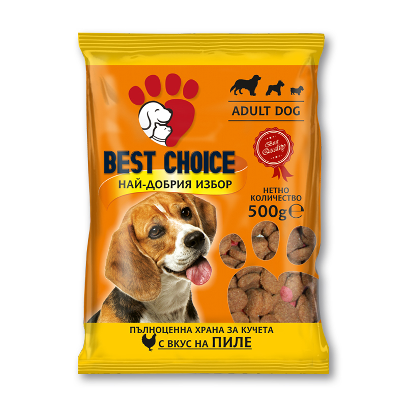 Суха храна за кучета с вкус на пиле Best Choice 500 гр
