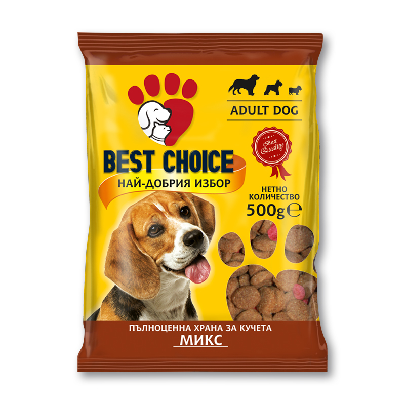 Суха храна за кучета Микс Best Choice 500 гр