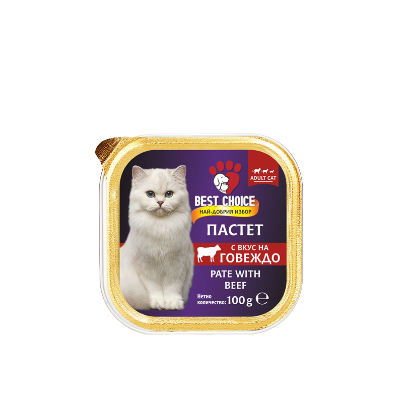 Пастет за котки с говеждо Best Choice 100 гр