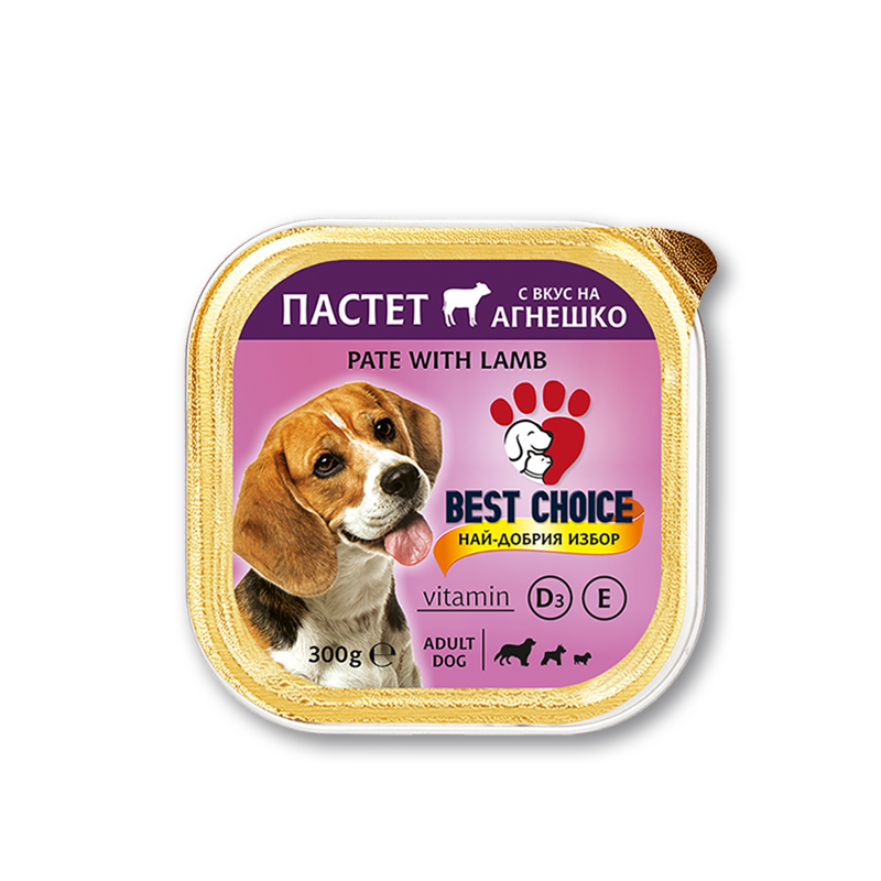 Пастет за кучета с агнешко Best Choice 300 гр