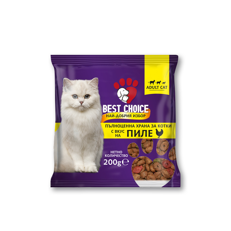 Суха храна за котки с вкус на пиле Best Choice 200 гр