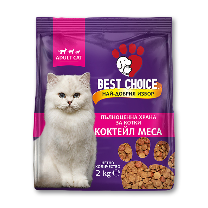 Суха храна за котки Коктейл меса Best Choice 2 кг