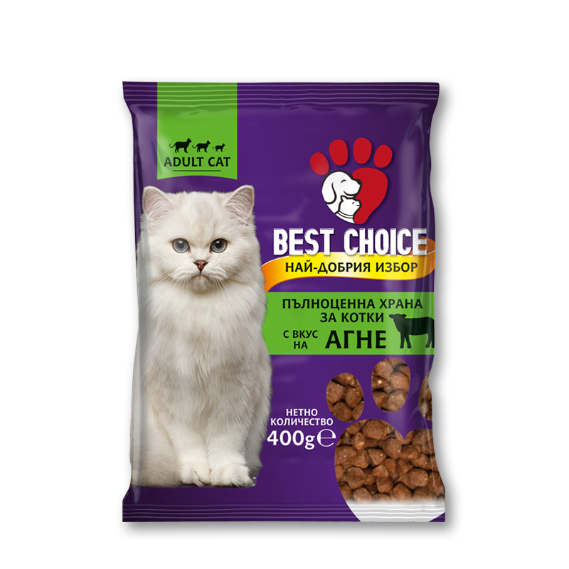 Суха храна за котки с вкус на агне Best Choice 400 гр