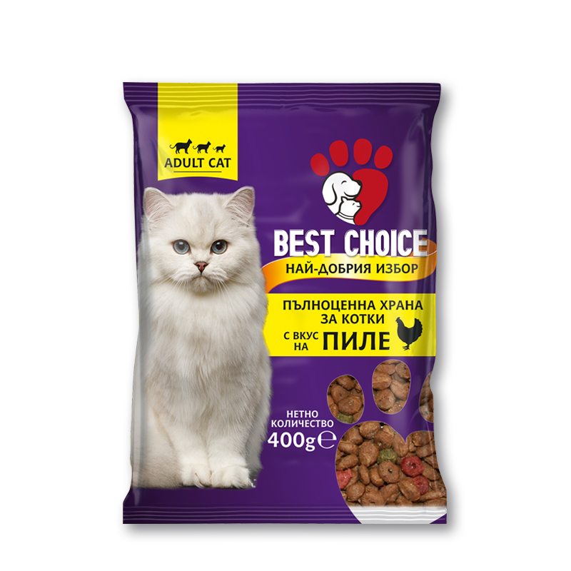 Суха храна за котки с вкус на пиле Best Choice 400 гр