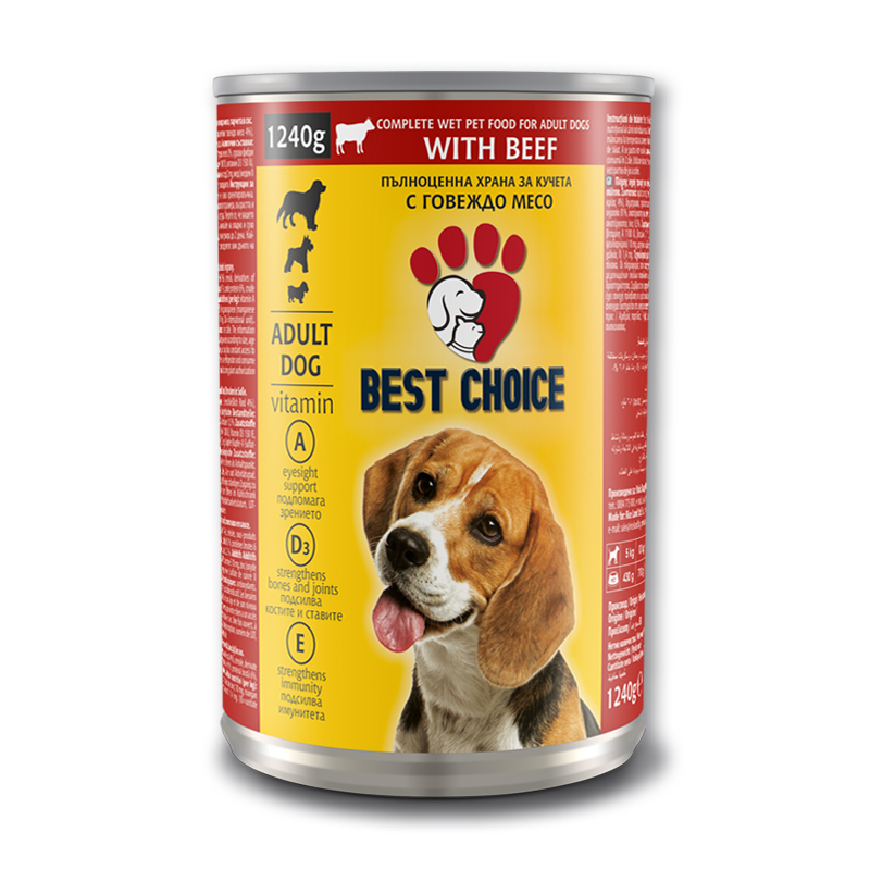 Храна за кучета с говеждо в сос Best Choice 1240 гр