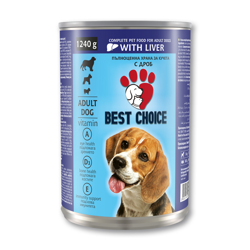 Храна за кучета с дроб Best Choice 1240 гр