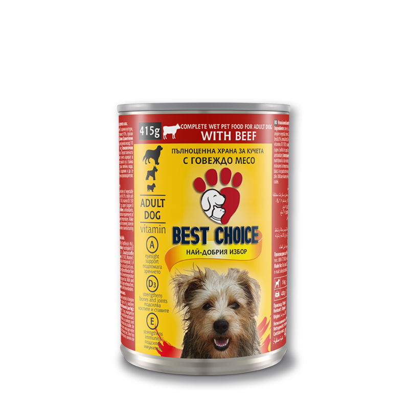 Храна за кучета с говеждо в сос Best Choice 415 гр