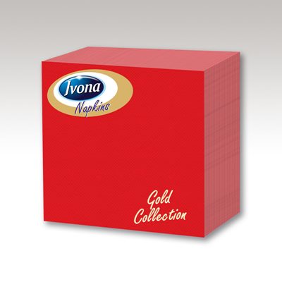 Салфетки Ivona Gold Червени 33x33