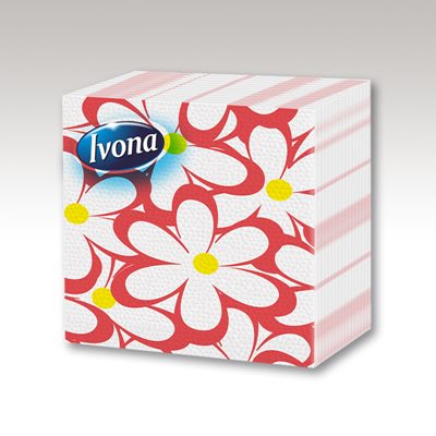 Салфетки Ivona Червени Маргаритки 33x33