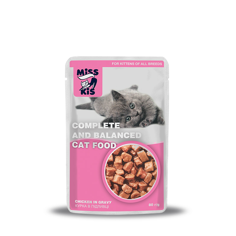 Храна за котенца с пилешко в сос Miss Kis 80 гр